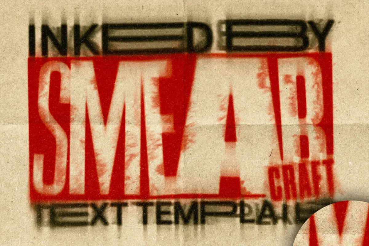 Smeared Craft Ink Text Effect
