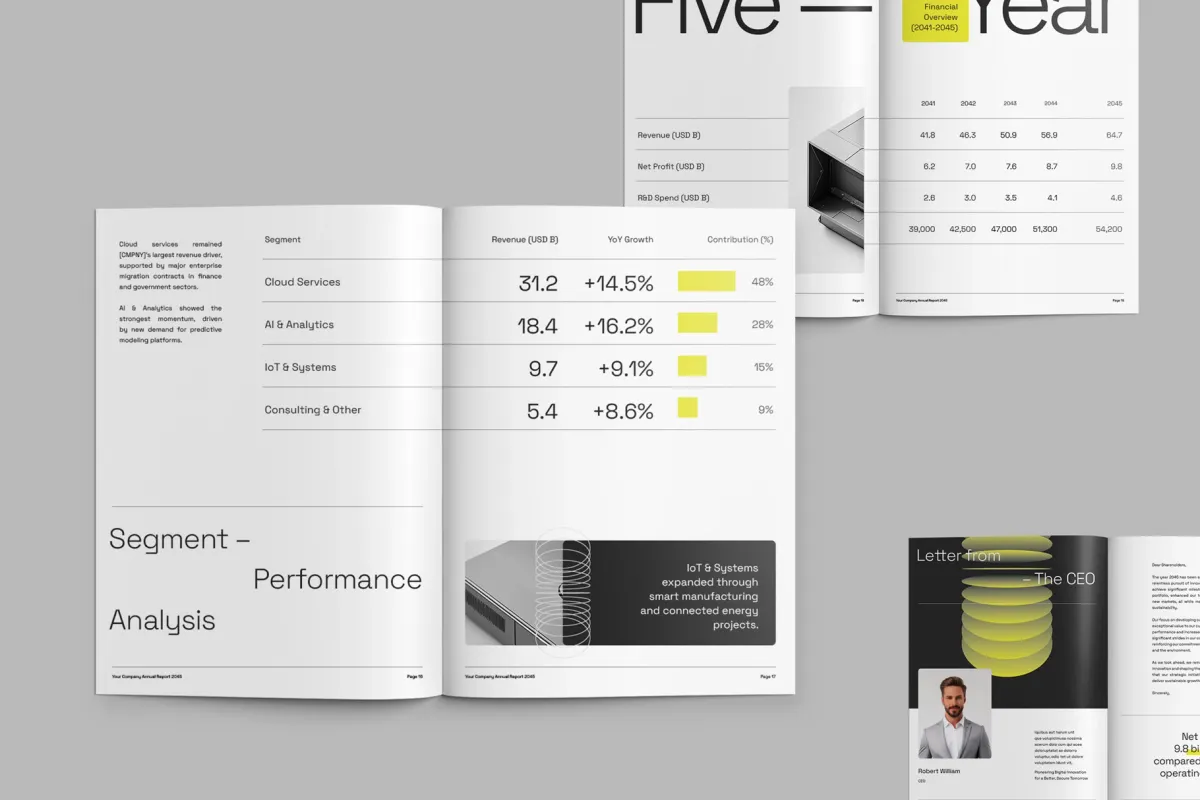 Minimalist Annual Report InDesign Template