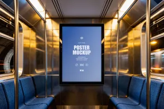 Subway Car Digital Screen Mockup