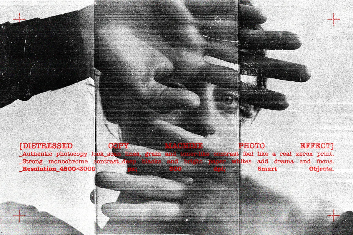 Distressed Copy Machine Photo Effect