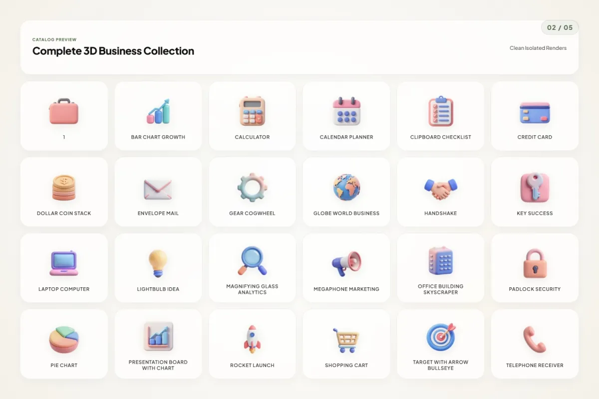 3D Business Icon Pack