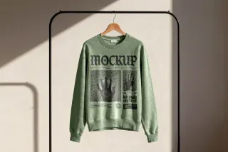 Sweatshirt on Clothing Rack Mockup
