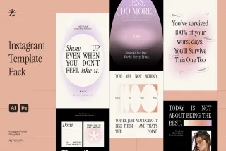 Motivational Quotes Instagram Pack Adobe Template
