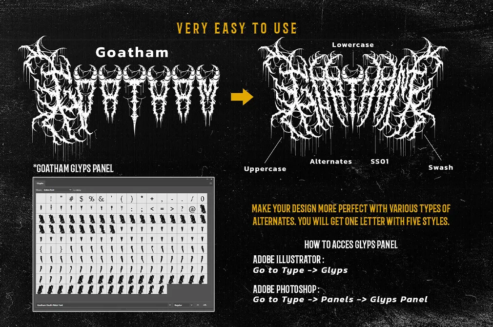 GOATHAM Death Metal Font