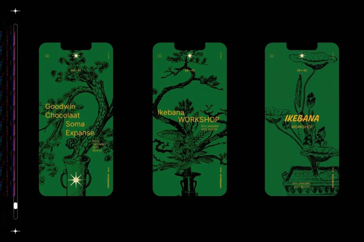 Ikebana Botanical Illustrations Set