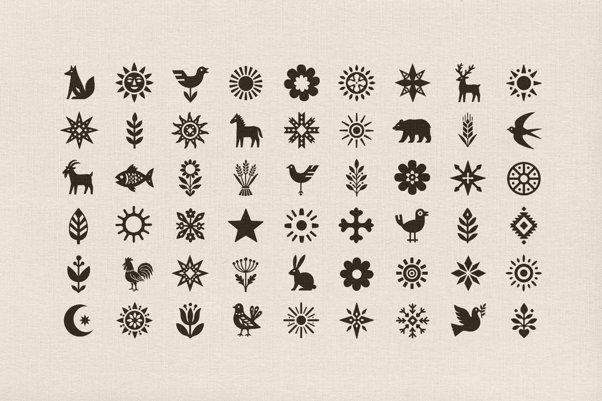 Folklore — 54 Folk Art Vector Elements