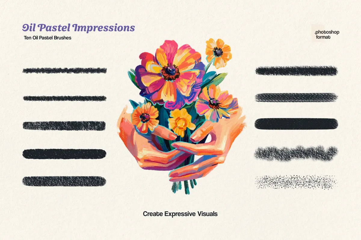Oil Pastel Photoshop Brushes