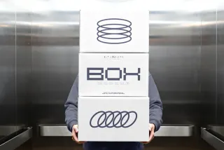 Delivery Box Mockup in Elevator