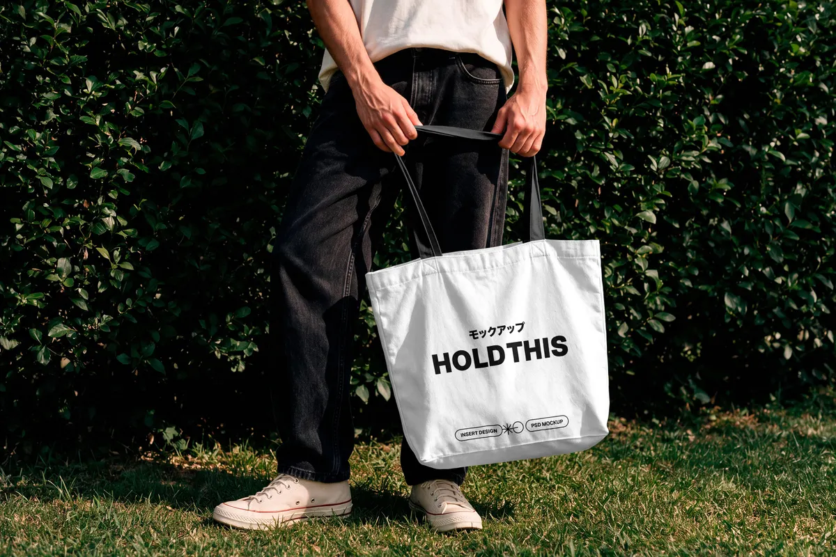 Tall Cotton Tote Bag Mockup