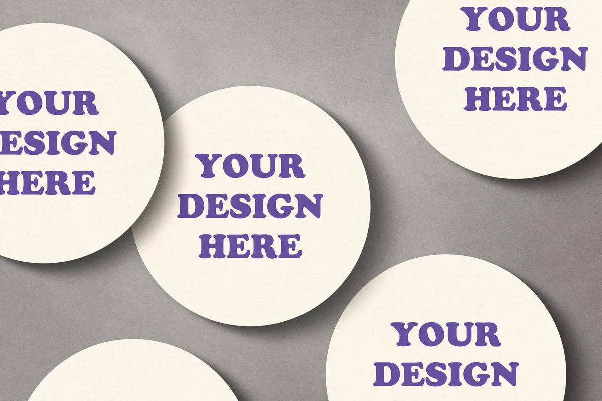 Round Paper Stickers Mockups