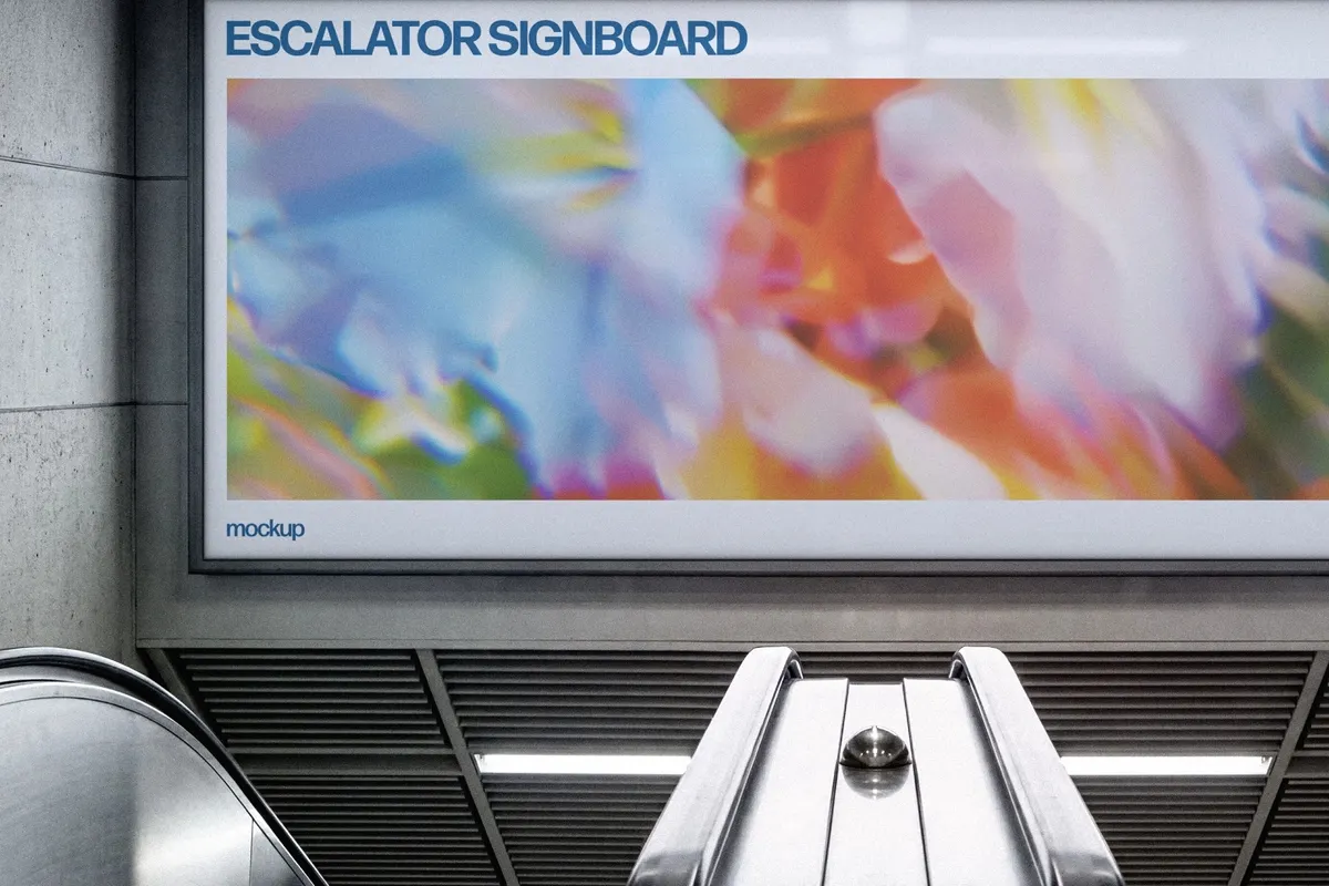 Escalator Signboard Mockup