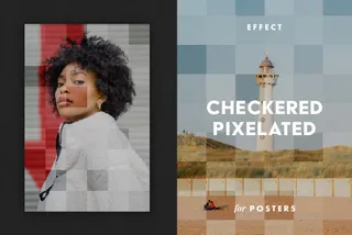 Checkered Pixelated Poster Effect