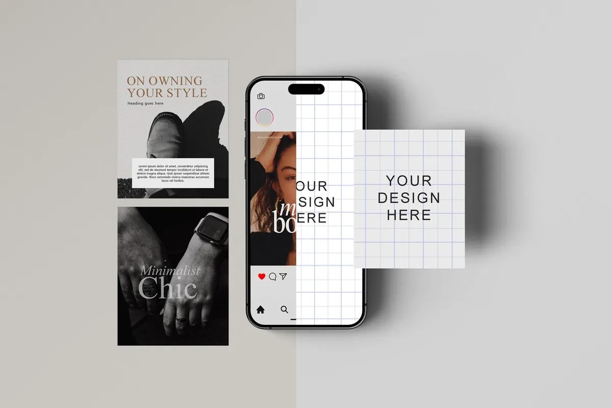 iPhone Display & Card Layout Mockup