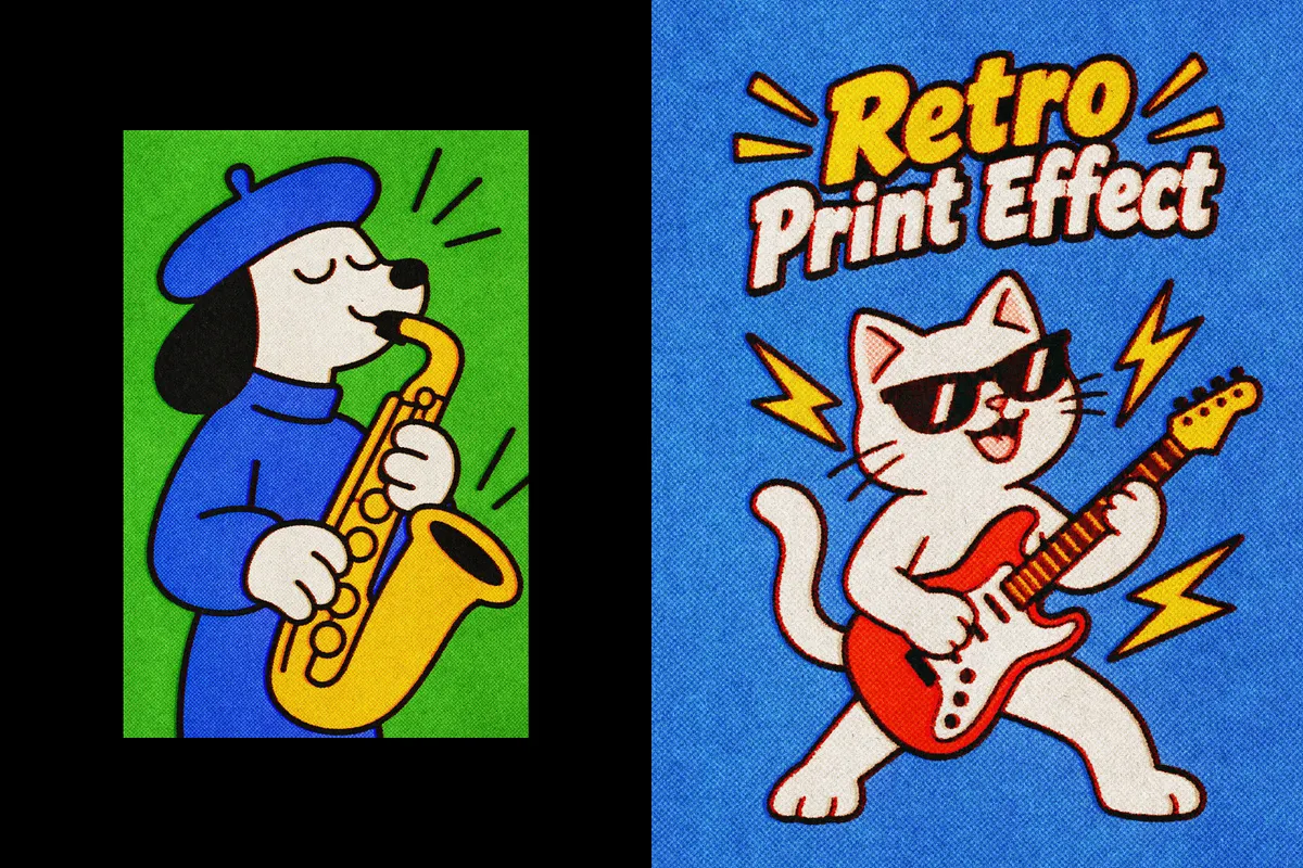Retro Comic Print Effect