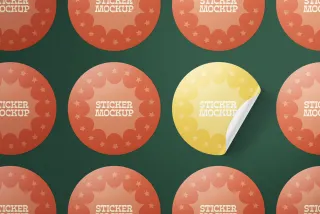 Round Label Mockups Grid