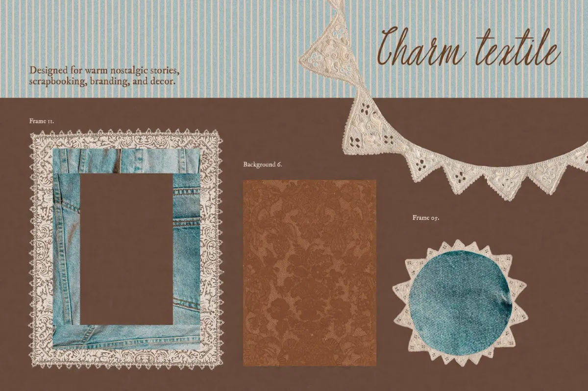 Charm Denim & Lace Textures