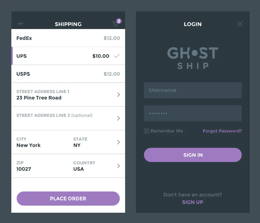 Ghost Ship Mobile UI Kit