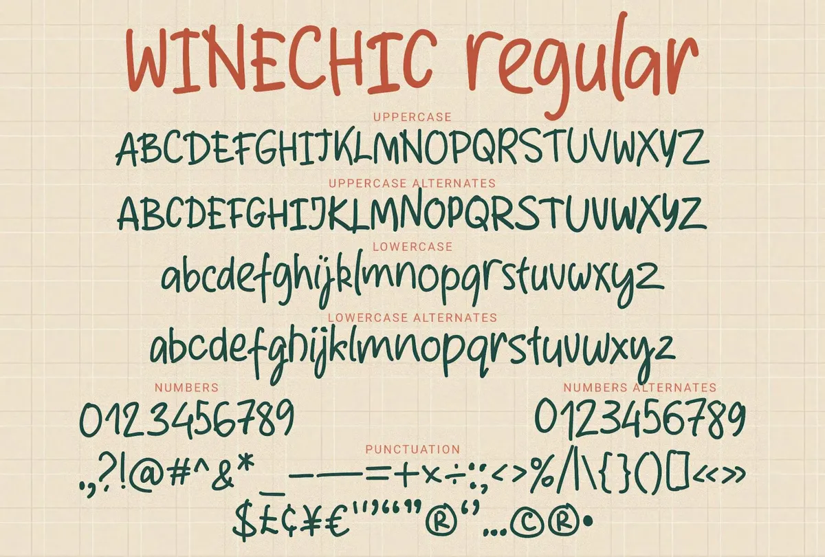 WineChic — Handwriting Font & Extras