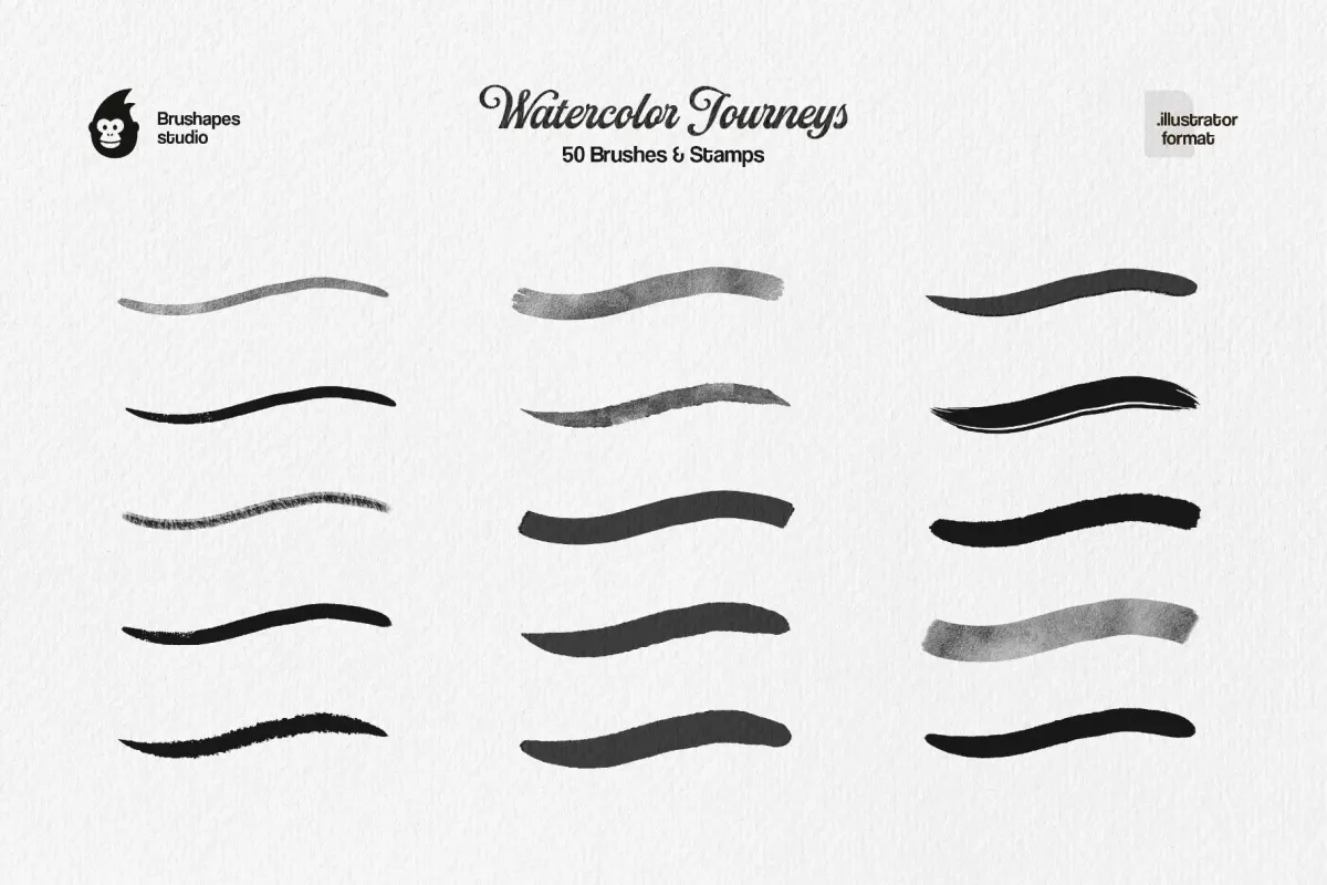 Watercolor Journeys Illustrator Brushes