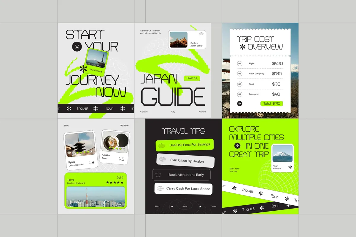 Tour & Travel Instagram Pack - CANVA Template