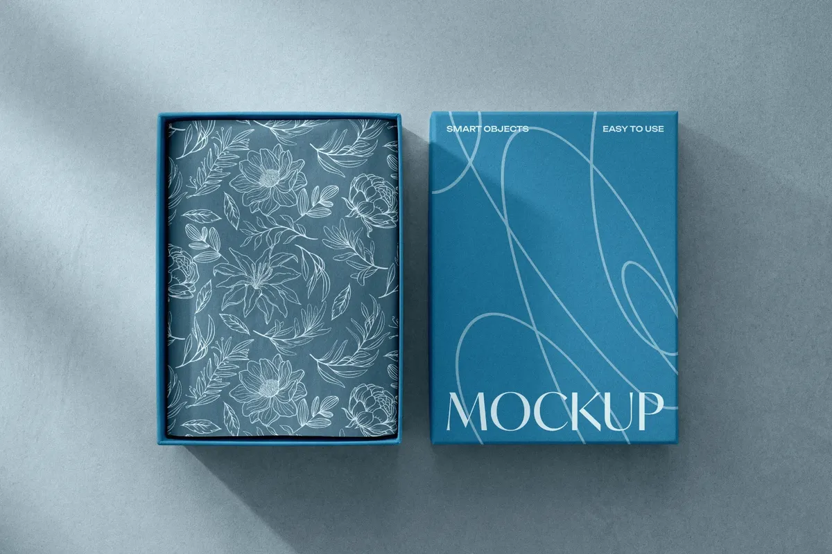 Tissue Paper & Box Packaging Mockup