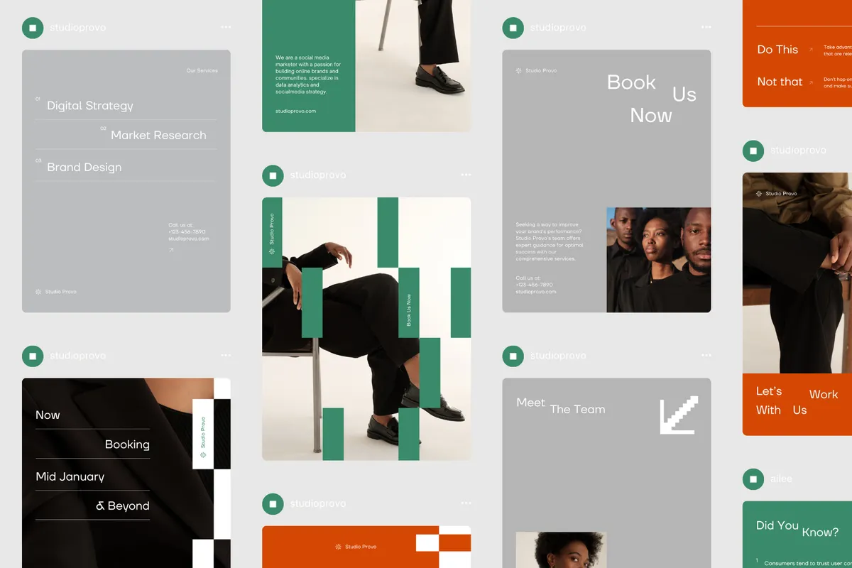 Business Social Media Kit - Canva Instagram Templates