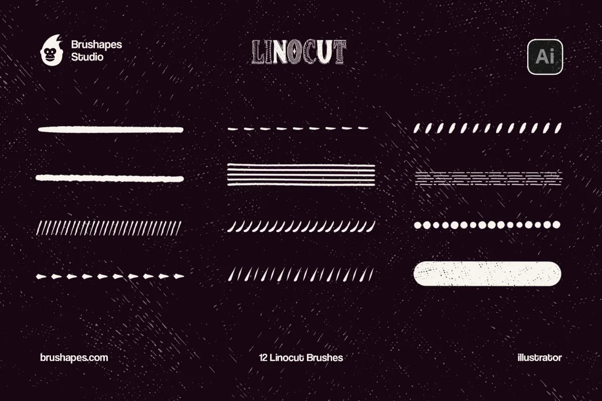 Illustrator Craftsman Linocut Brushes