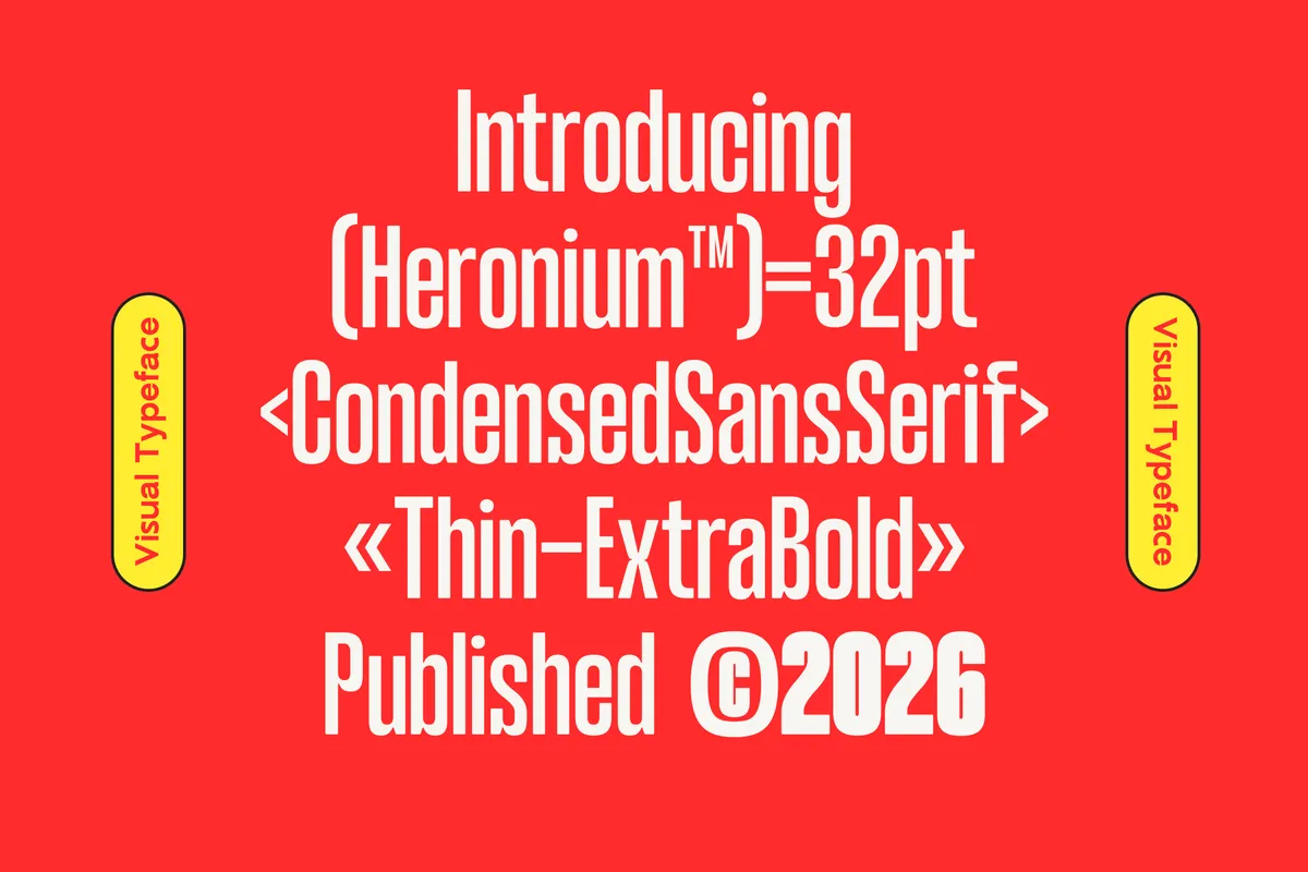 GC Heronium - Tall Condensed Sans Serif Family