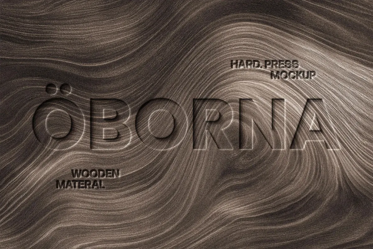 Engraved Wood Logo Mockup