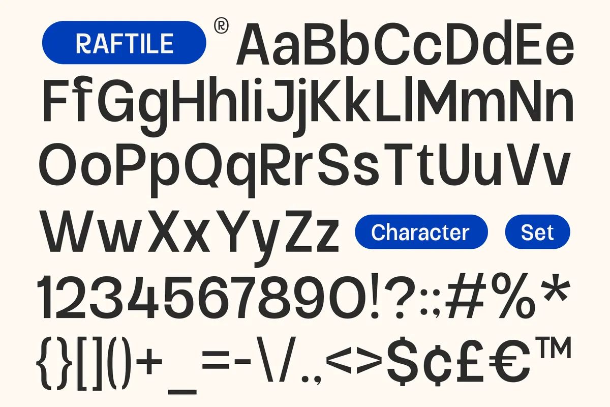 Raftile - Bold Sans Serif Font Family
