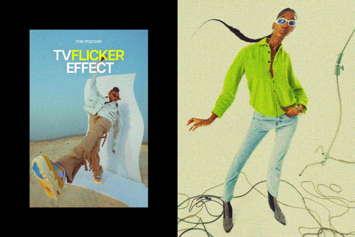Vertical TV Flicker Photo Effect