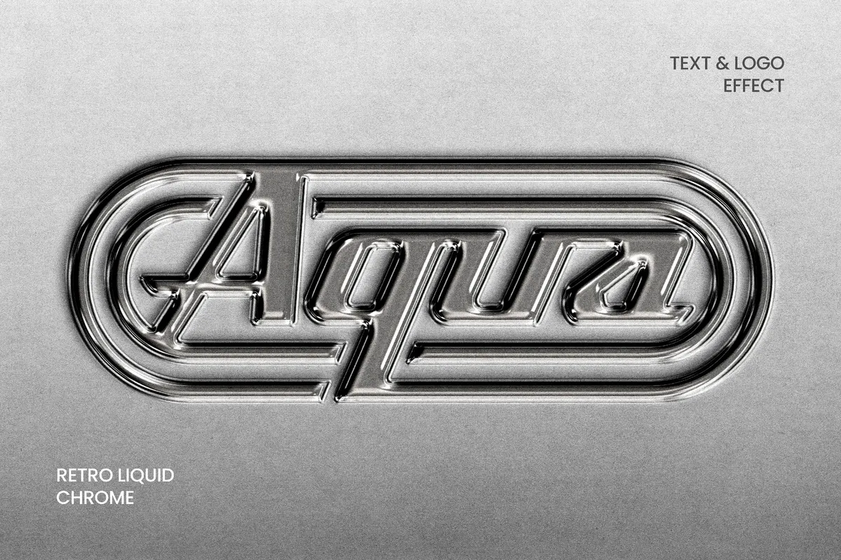 Retro Fluid Chrome Text Effect