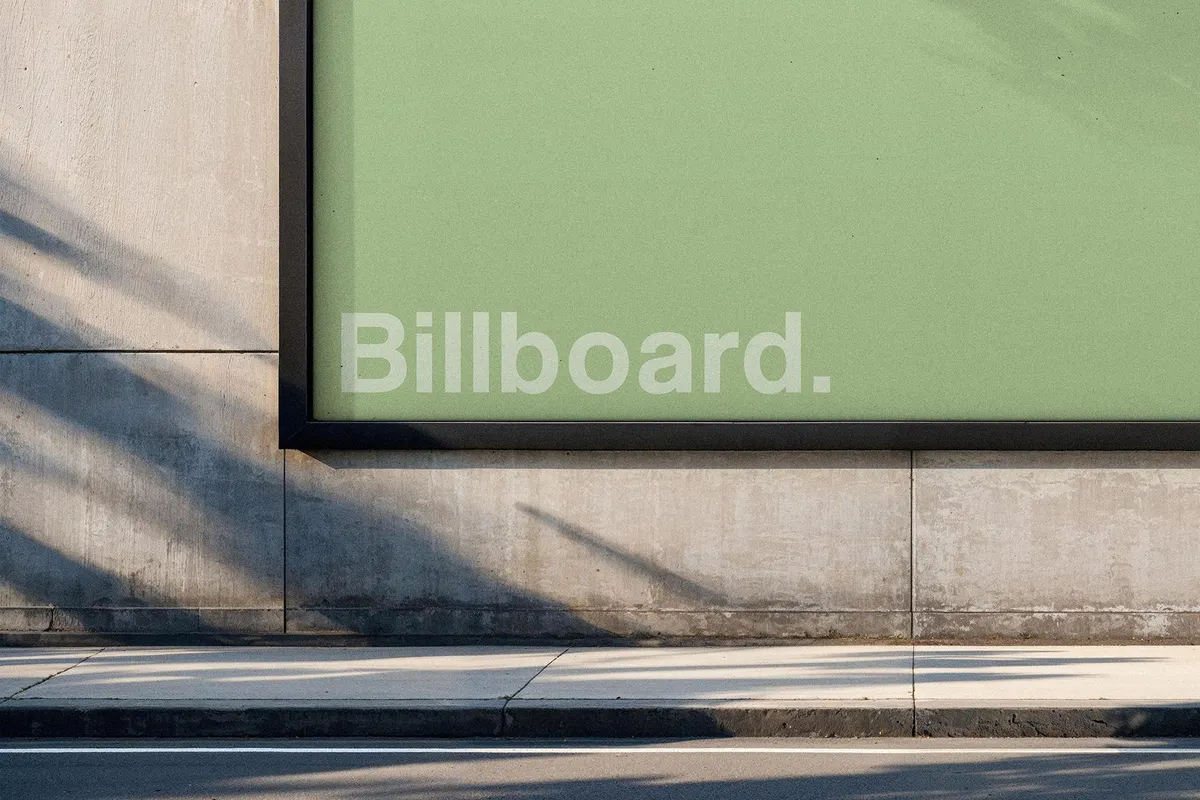 Sidewalk Billboard Mockup
