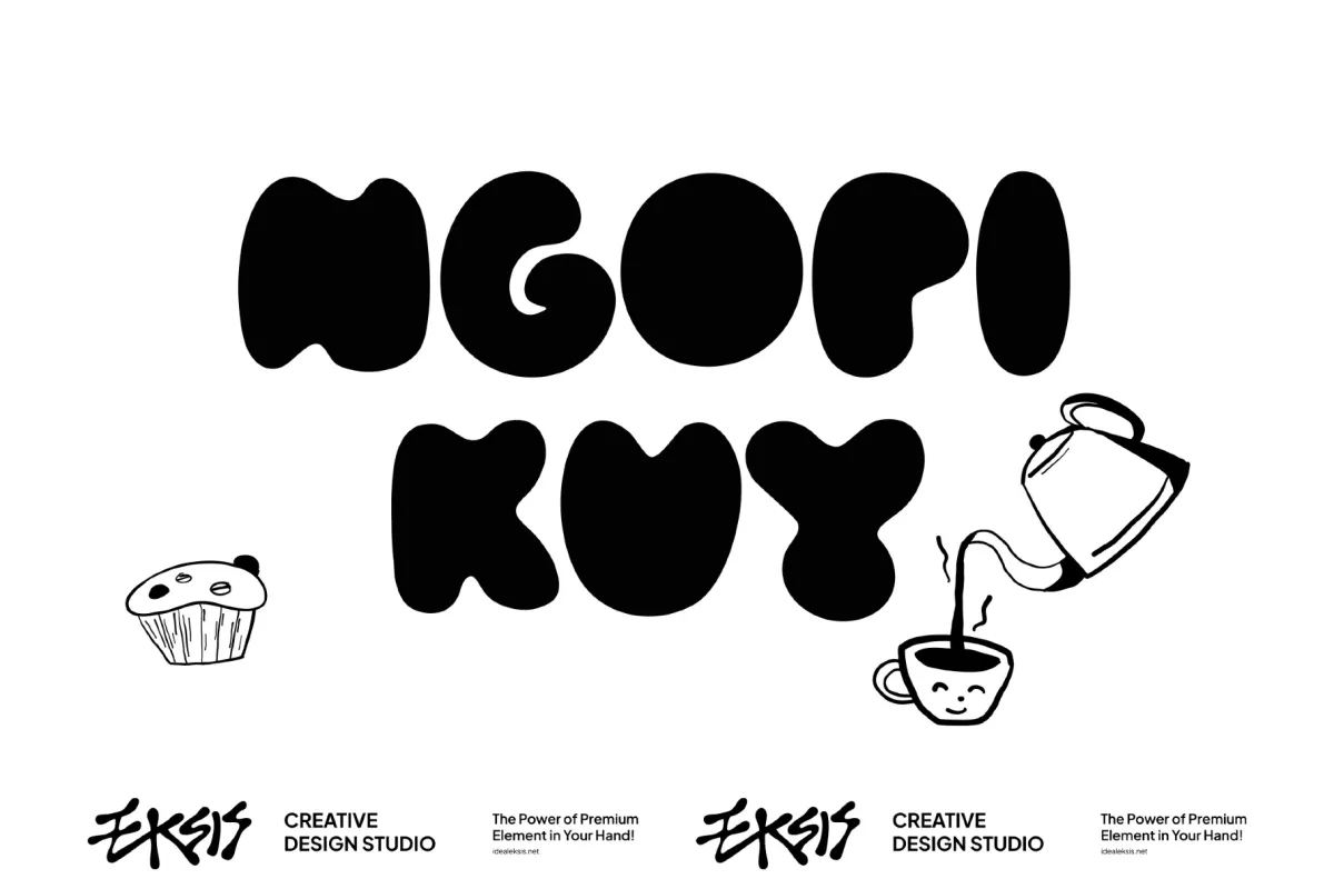 Moxa - Playful Bubble Display Font