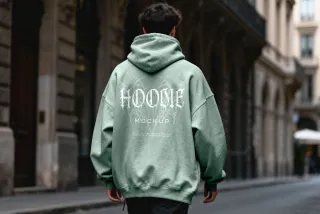 Street Hoodie Mockup Back View
