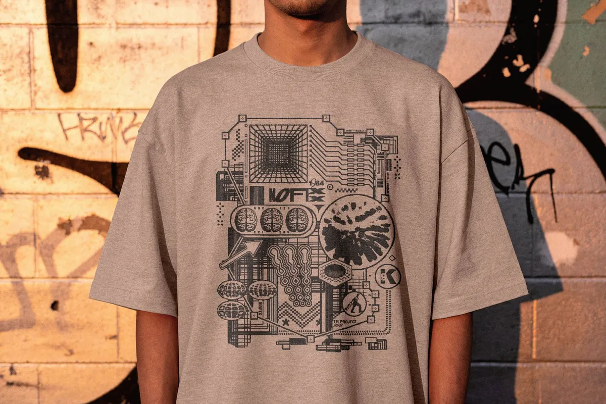 Graffiti Wall T-Shirt Mockup