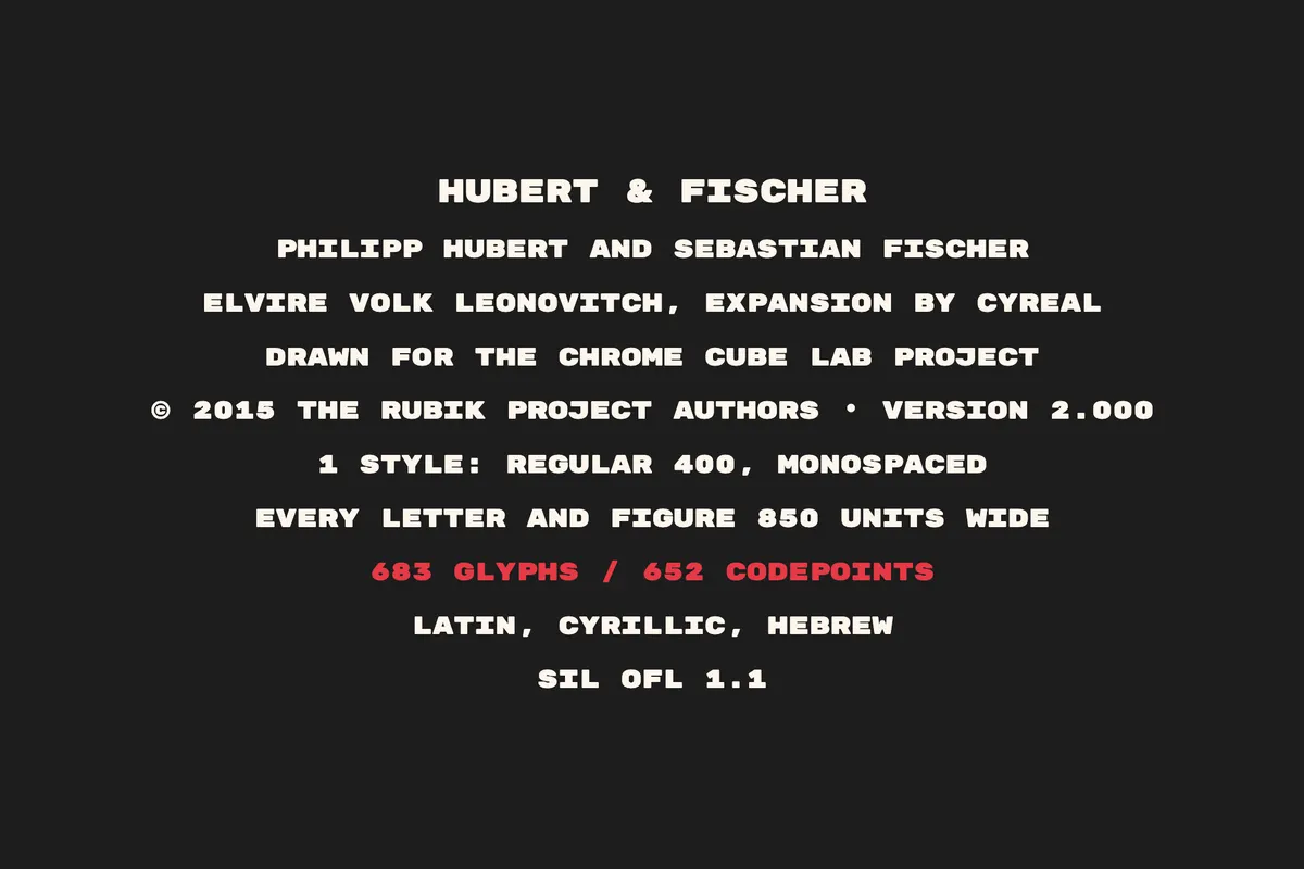 Rubik Mono One - Free Bold Font