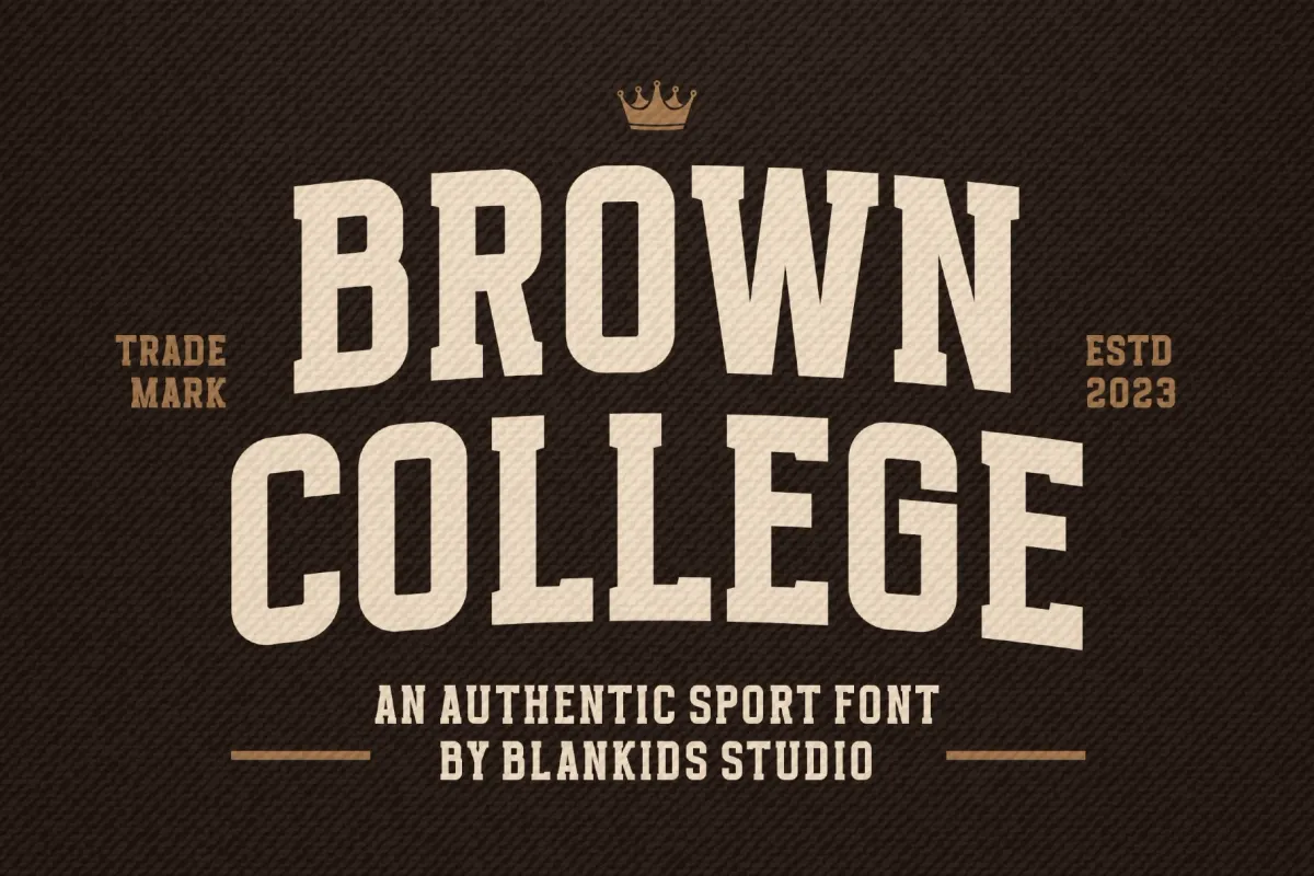 Brown College an Authentic Sport Font
