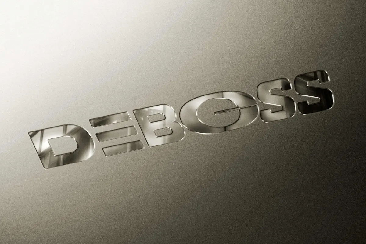 Debossed Glass Metal Mockup
