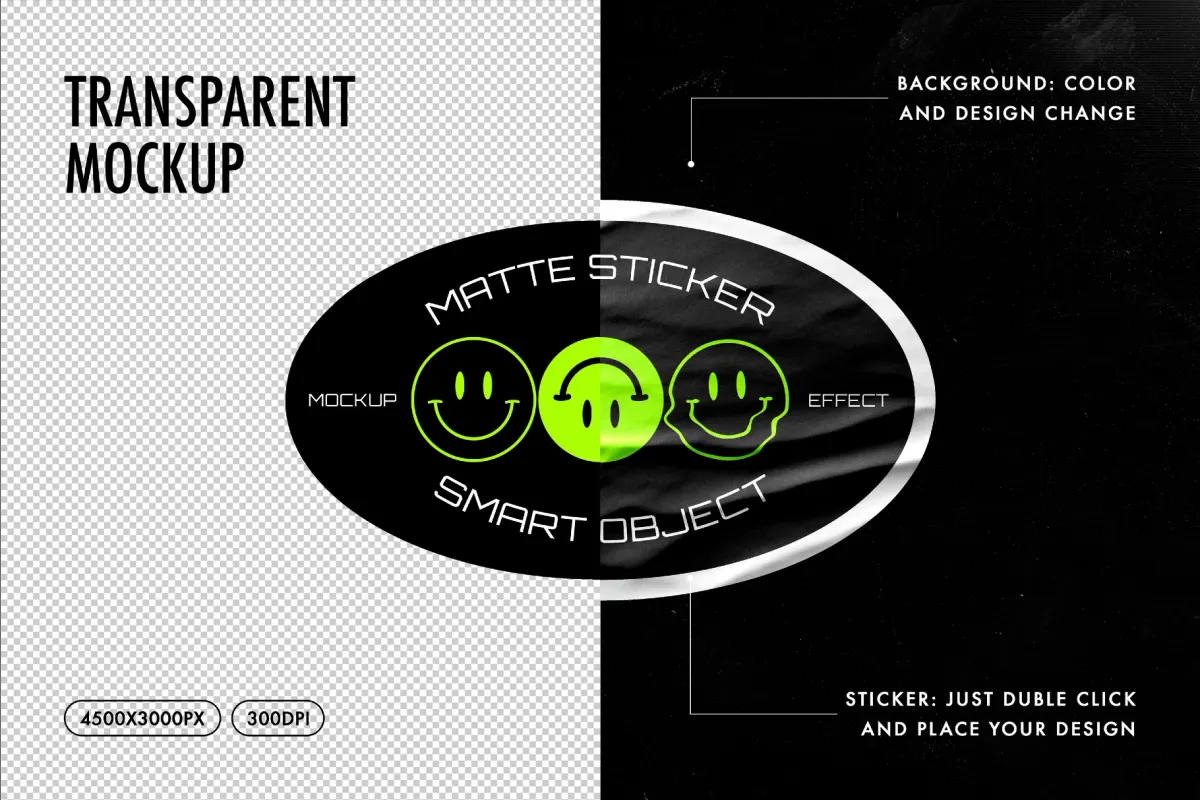 Wrinkled Matte Sticker Mockup