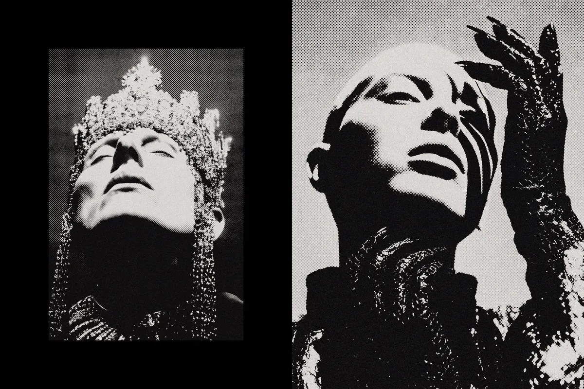 Monochromatic Halftone Photo Effect
