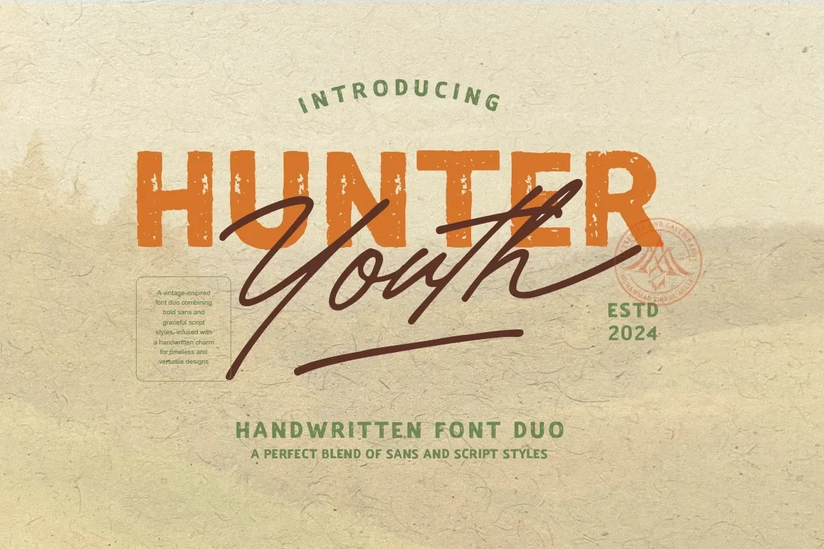 Hunter Youth - Vintage Handwritten Font Duo