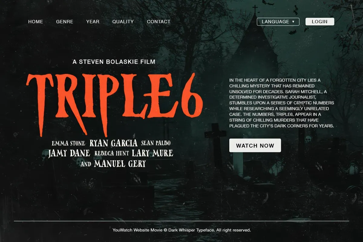 Dark Whisper — Serif Horror Font