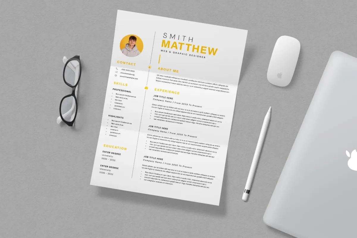 Creative Resume with Portfolio Template