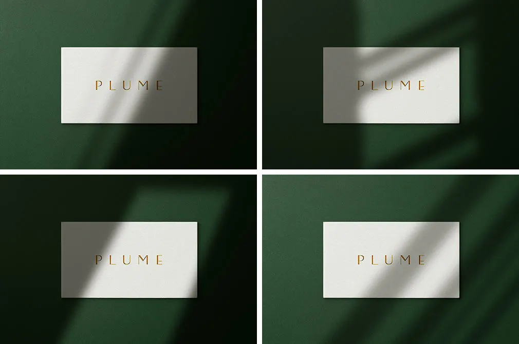 Plumere: Shadow Stationery Mockups