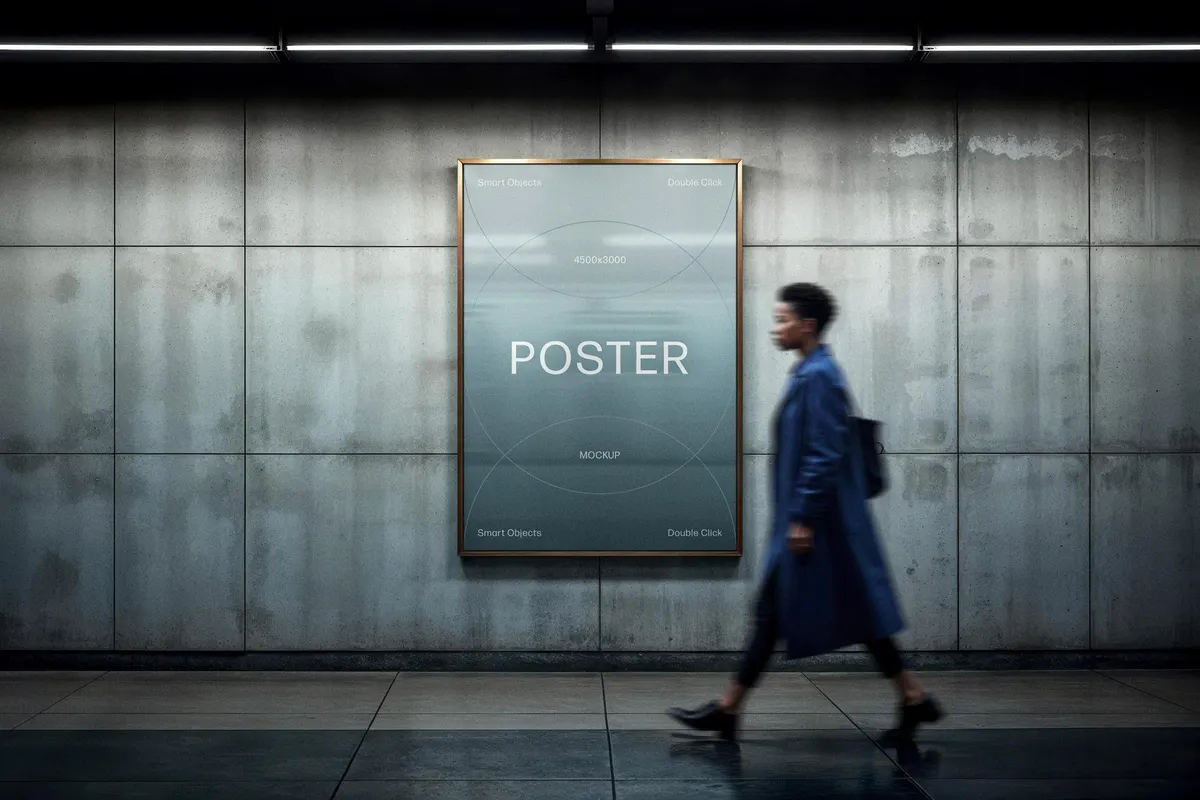 Subway A4 Poster Mockup