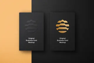 Gold Embossing Business Card Mockup