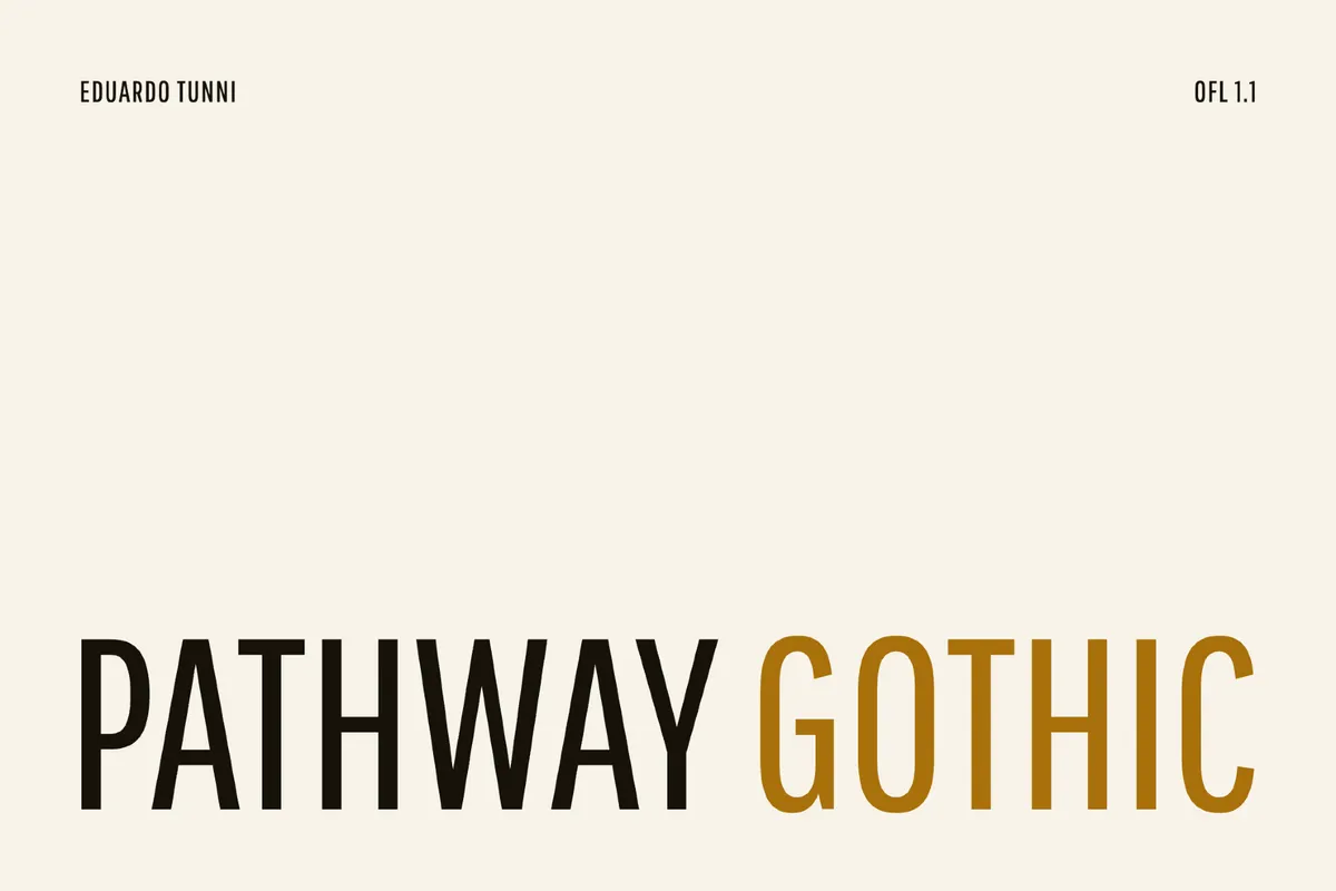 Pathway Gothic One - Free Condensed Sans