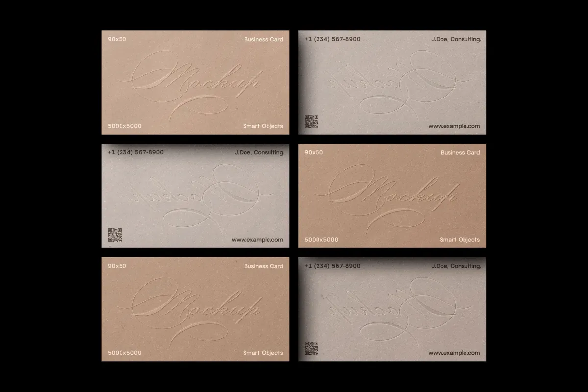 90x50 Elegant Business Card Layout Mockup