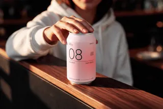Drink Can Mockup on Bar Counter